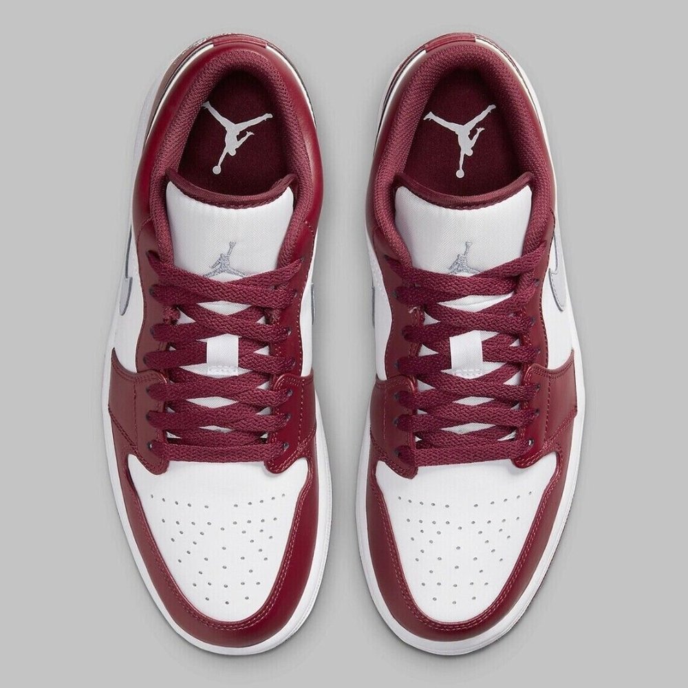 Nike Air Jordan 1 Low 'Bordeaux' Cherrywood White 553558-615 Mens & GS Size 14 - Picture 5 of 13